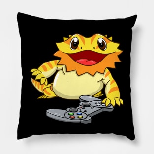 Bearded Dragon Headphones Video Game Pillow