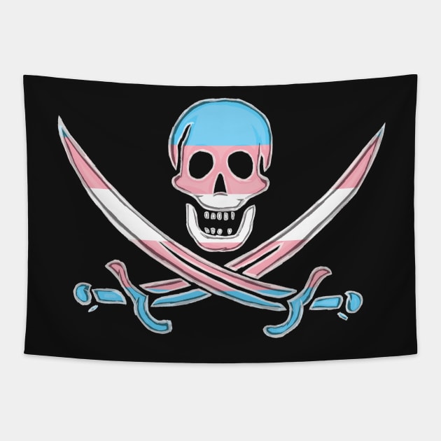 Trans Pirate Pride Tapestry by BeSmartFightDirty