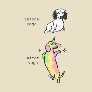 Before after yoga dachshund T-Shirt