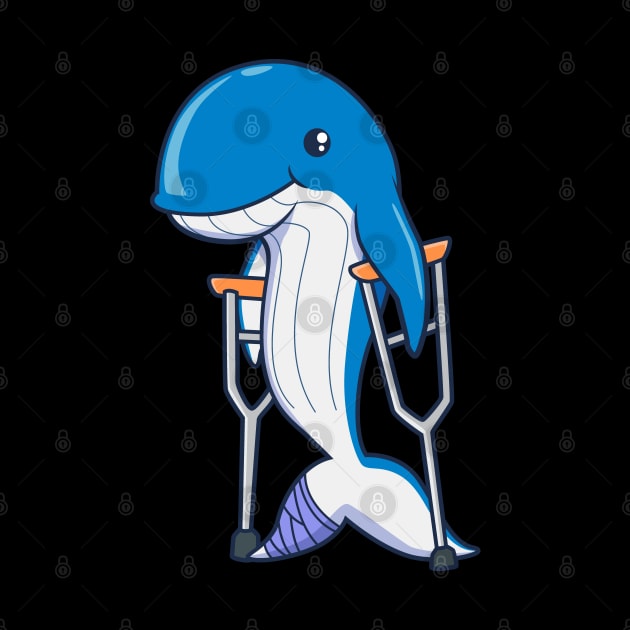 On crutches - cartoon whale by Modern Medieval Design