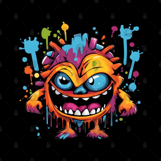 Spray Paint Graffiti Style Monster by Ravenglow