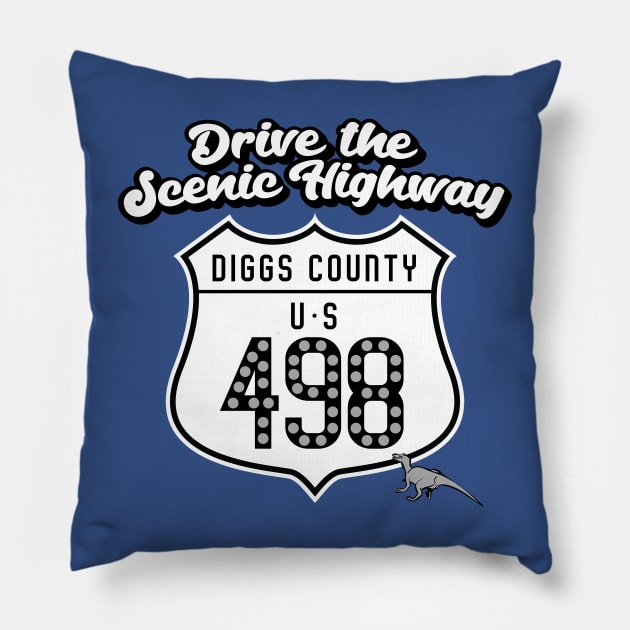 Diggs County US 498 - Dinoland - Animal Kingdom Pillow by GoAwayGreen