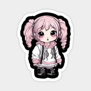 Pink Hair Kawaii Girl Magnet