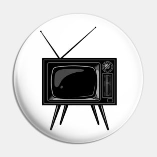 Black Retro TV Pin