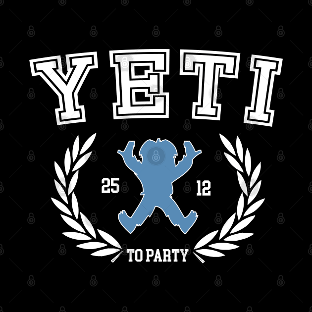 Yeti to party - Fun Vintage College Laurel Christmas by CottonGarb