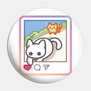 instagram like heart cat shocked Rat Pin