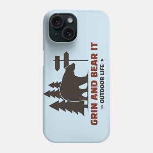 Grin and Bear It, Mountain T-Shirt, Outdoor T-Shirt, Bear T-Shirt, Wildlife T-Shirt, Winter Sports Phone Case