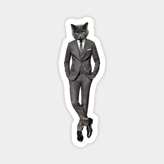 Business cat Magnet by d1a2n3i4l5