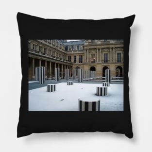 Paris Snow at Palais-Royal Pillow