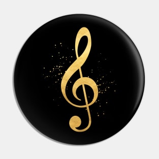 clef gold music symbol note gift Pin