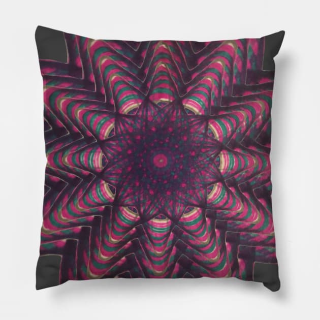 Spirograph Brilliant Kaleidoscope Pattern Stacked Pillow by Travelling_Alle