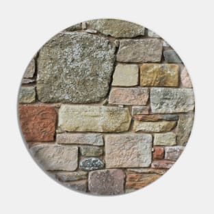 Stone Wall Fieldstones in Grey, Gold and Red Flagstone Pin