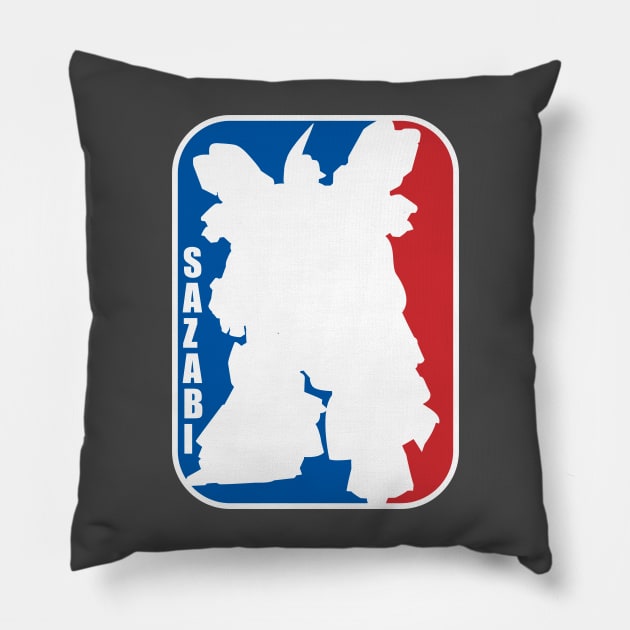 Gundam Sazabi nba logo baskelball Pillow by Gundam Artwork