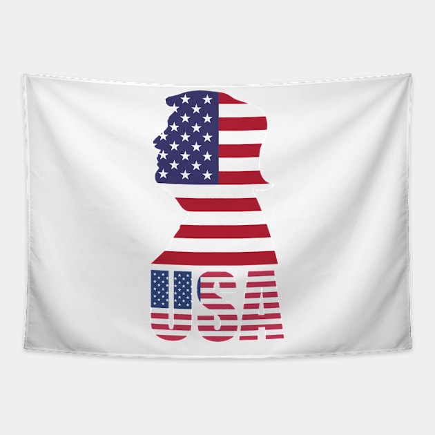 Donald Trump American Flag USA Tapestry by vcent