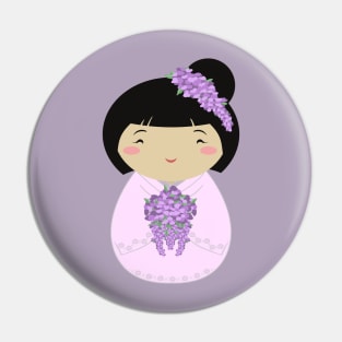 Kokeshi Wisteria Bride Pin