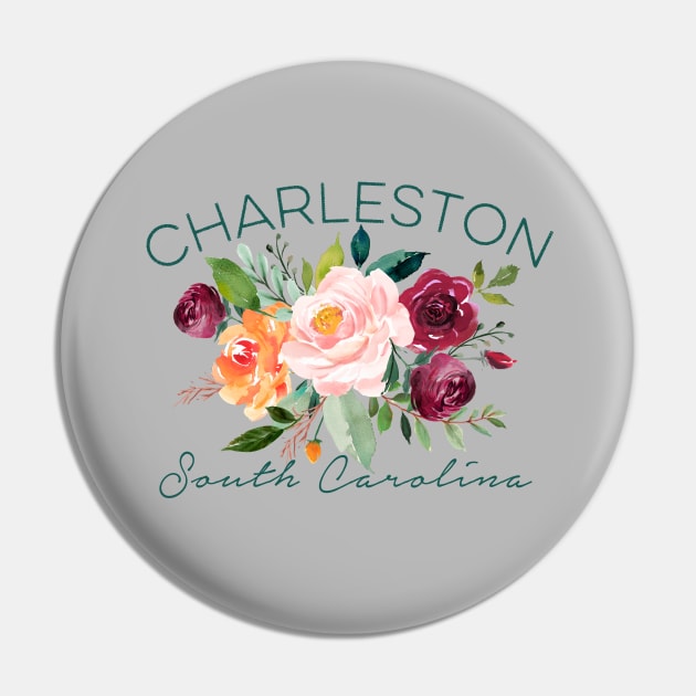 Charleston SC Pretty Garden Roses Women Girls Gardeners Pin by Pine Hill Goods