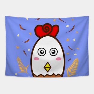 "Jiji" a cute chicken , lovely pet. Tapestry