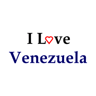 I Love Venezuela Red Heart Text T-Shirt