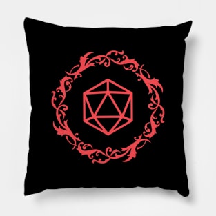 Magical Red Polyhedral D20 Dice Tabletop RPG Pillow