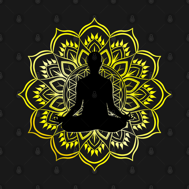 Meditation Golden Mandala by Bluepress