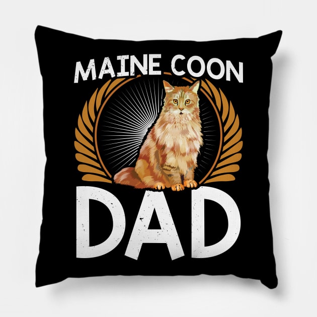 Maine Coon Dad Cats Cat Lover Pillow by Streetwear KKS