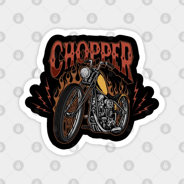 chopper custom bike Magnet by graceindrian