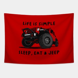 American Jeep Red Tapestry