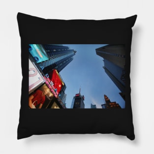 The lights of Times Square at twilight, NYC Pillow