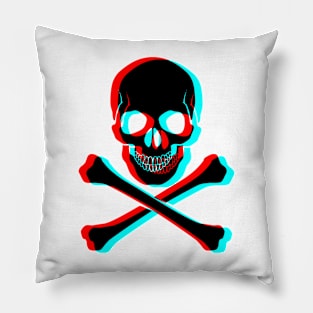 Retro 3D Glasses Style - Jolly Roger Pillow