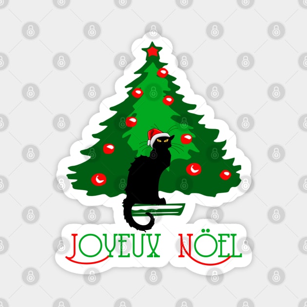 Chat Noir Joyeux Noel Magnet by HolidayBug