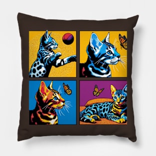 Ocicat Pop Art - Cute Kitties Pillow