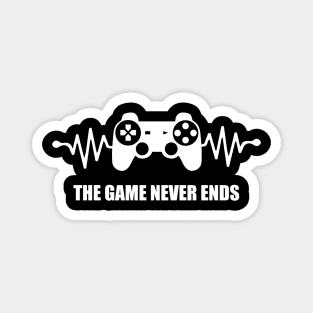 game never ends heartbeat controller gamer quote gaming Magnet