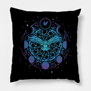 Moon Phases Flying Owl Pillow