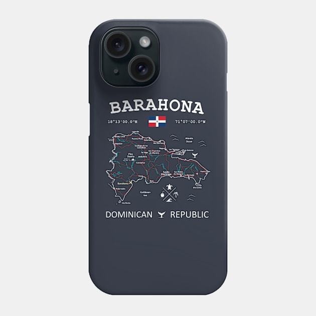 Barahona Dominican Republic Map Phone Case by French Salsa