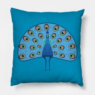 Cute Peacock Exotic Indian Bird Cartoon Pillow