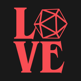 Polyhedral D20 Love DnD Tabletop RPG T-Shirt