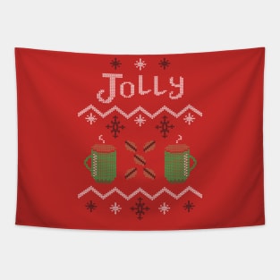 Jolly Coffee Holiday Sweater Tapestry