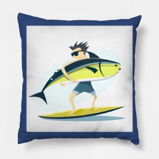 Small wave big fish Pillow