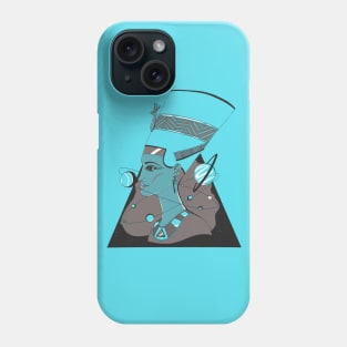 Blue Grey Nefertiti and The Stars Phone Case