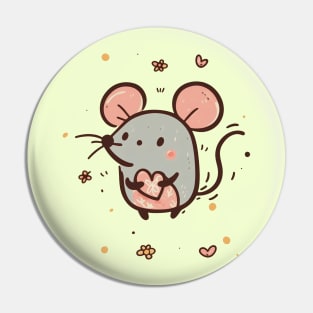 Cute Mouse Falling in Love Pin