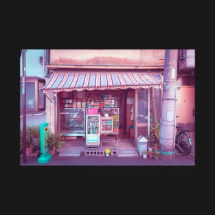 Old Style Tokyo Japanese Store Front. Vaporwave citypop aesthetic Shop Street Photography T-Shirt