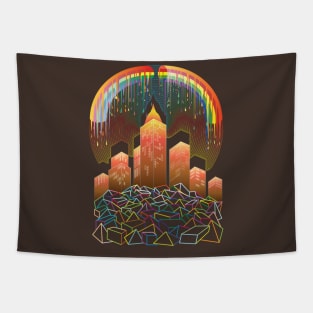 City with the rainbow pride Tapestry