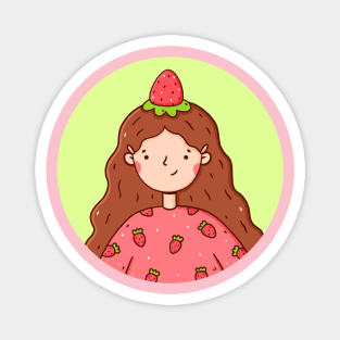 Cute strawberry girl Magnet