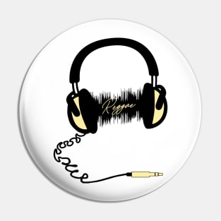 Headphones Audio Wave - Reggae Pin