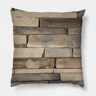 rustic grunge beige grey old wall stone Pillow