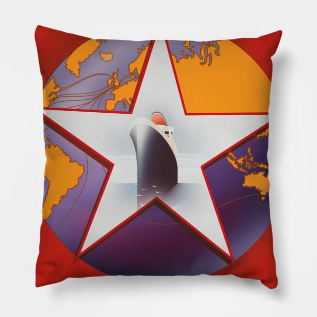 White Star line Shipping commercial Pillow by nickemporium1