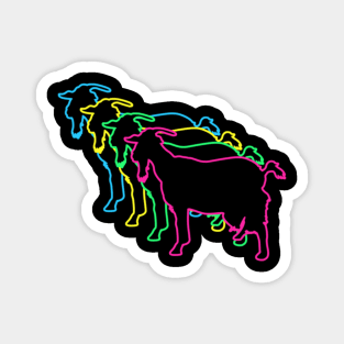 Goat 80s Neon Magnet