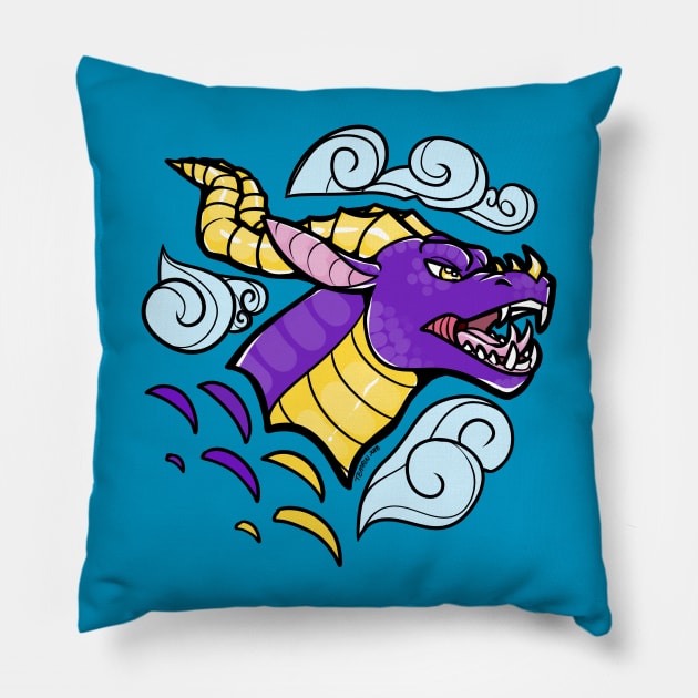 Dragon Skies - Purple Pillow by Temrin