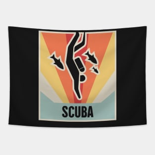 Vintage 70s Style SCUBA Diving Poster Tapestry