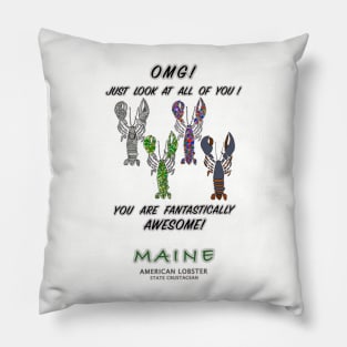 Lobster, Lobsters, Maine, funny sayings, OMG! Pillow